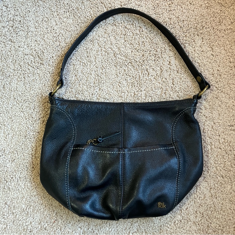 The Sak Black Leather Iris Shoulder Bag